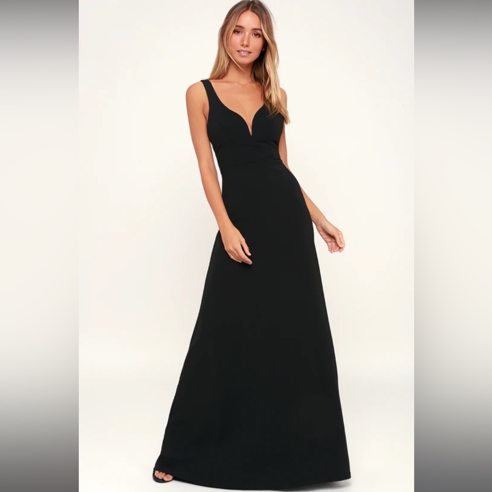 Lulus Glamour than This Maxi Dress, Black, Size XS